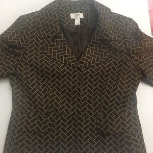 Loft Ann Taylor brown and gold blazer